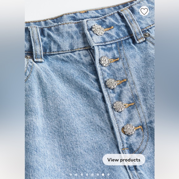Rhinestone button denim - Picture 2 of 5